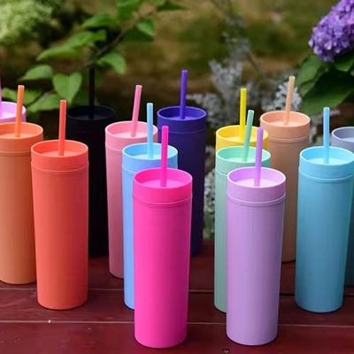 Capacità di 16 oz Capo di bottiglia d'acqua di plastica sottile resistente per la personalizzazione Disegno colorato