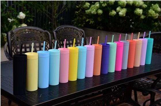 Capacità di 16 oz Capo di bottiglia d'acqua di plastica sottile resistente per la personalizzazione Disegno colorato