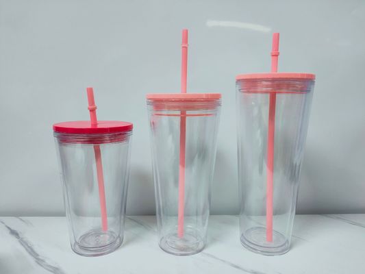 Numero di pezzi 1 Bottiglia di acqua di plastica trasparente a doppia parete per la tazza estiva per studenti