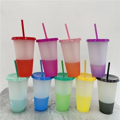 Torno a scuola 16oz/24oz BPA gratis Tazza di caffè di plastica bottiglia d'acqua fredda con coperchio e paglia