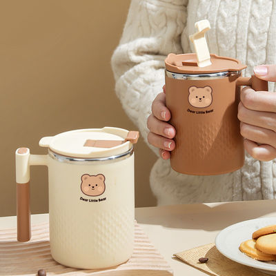 450ml 304 Tazza di caffè in acciaio inossidabile Tazza isolante Bottiglia di caffè con maniglia per la casa