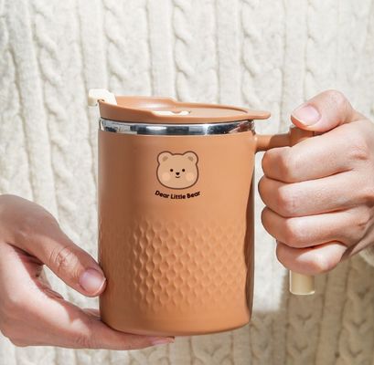 450ml 304 Tazza di caffè in acciaio inossidabile Tazza isolante Bottiglia di caffè con maniglia per la casa