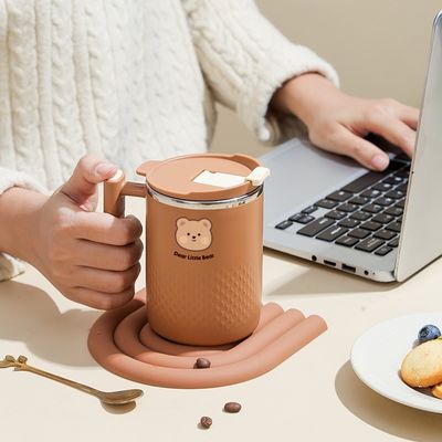 450ml 304 Tazza di caffè in acciaio inossidabile Tazza isolante Bottiglia di caffè con maniglia per la casa