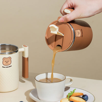 Tazza da caffè in acciaio inossidabile 304 da 450 ml con maniglia e logo a colori personalizzati
