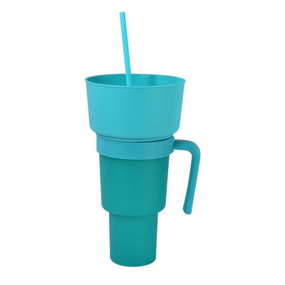 Logo personalizzato Acceptabile Bocca larga 1L Tazza di plastica con vassoio e paglia
