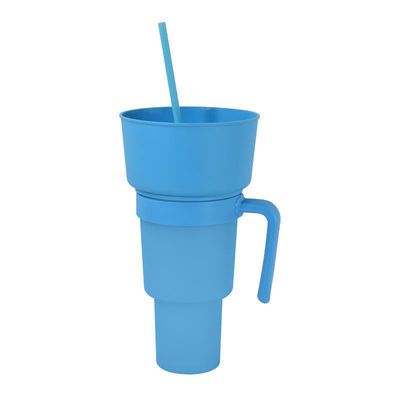 Logo personalizzato Acceptabile Bocca larga 1L Tazza di plastica con vassoio e paglia