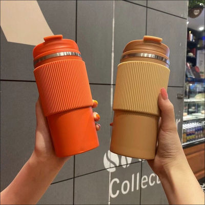 Tazza di caffè isolante a doppio muro in acciaio inossidabile a vuoto con coperchio portatile a prova di perdite