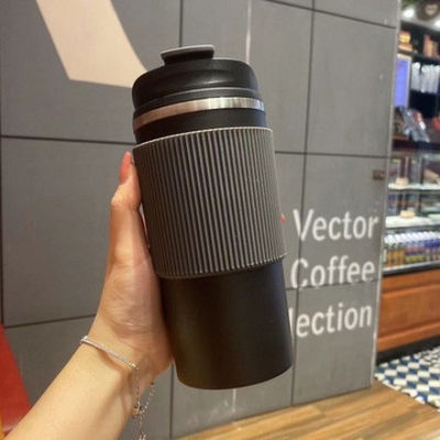 Tazza di caffè isolante a doppio muro in acciaio inossidabile a vuoto con coperchio portatile a prova di perdite
