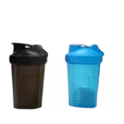 Unisex 400ml Bottiglia di frullato proteico a bocca larga con coperchio e sfera di acciaio materiale PP PE