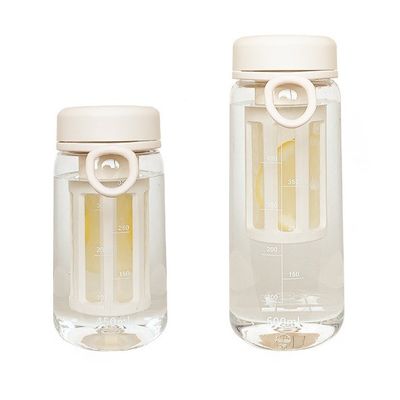 TOUR Bottiglia d'acqua in plastica trasparente all'aperto con infusore per tè Capacità 450ML/600ML
