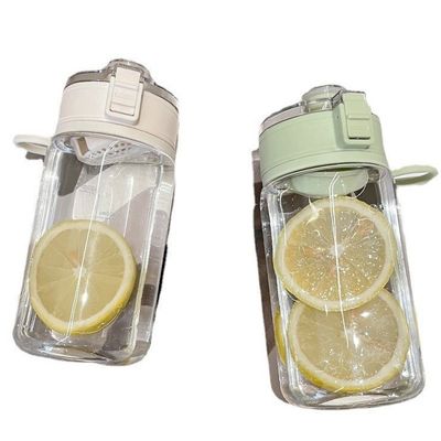 Bottiglia di plastica PC resistente al calore Flip Top Bottiglia di acqua elegante con filtro rimovibile