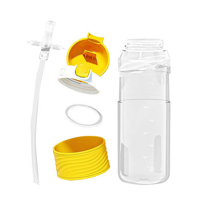 NP1080SA1 Logo personalizzato stampato per bambini Kawaii Sublimazione Bpa Libero Acqua sportiva chiara con paglia
