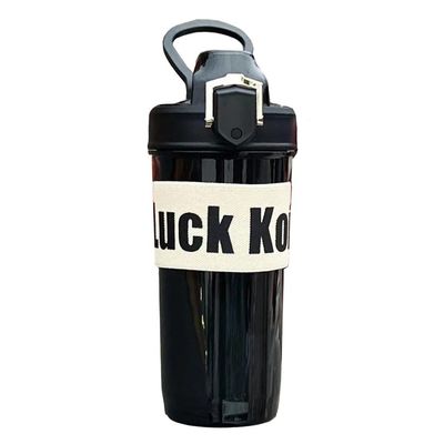 600ml Coppa di paglia di plastica riutilizzabile con logo personalizzato Bottiglia di acqua eco-friendly come mostrato