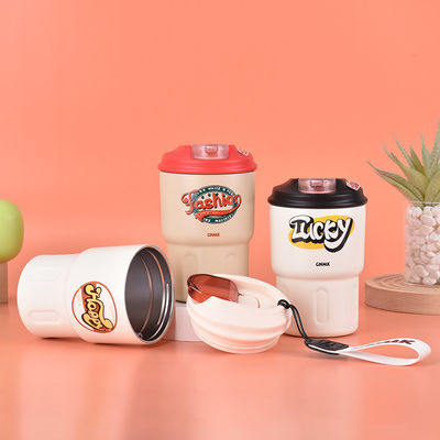 350ml Cute Design Acciaio Inossidabile a doppia parete Tazza di Caffè Isolata al Vaso Con Capo