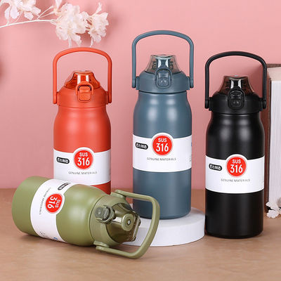 1000 ml 316 bottiglie doppio strato in acciaio inossidabile con coperchio e maniglia tenete caldo-freddo 12 ore Logo personalizzato