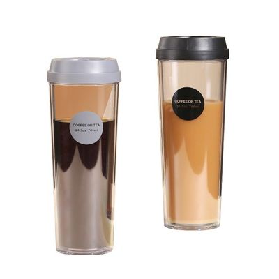 320/420/520ml/700ml Bottiglia d'acqua in plastica a doppia parete ecologica con coperchio impermeabile