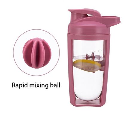 Fitness Protein Shaker Bottiglia 650ml Plastica trasparente durevole con logo personalizzato e palla di agitazione