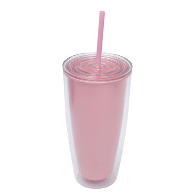 750 ml di capacità Tazze di plastica trasparente con coperchio e paglia per bambini