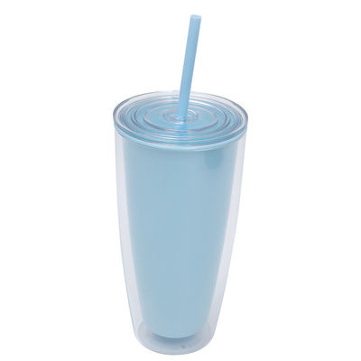 750 ml di capacità Tazze di plastica trasparente con coperchio e paglia per bambini