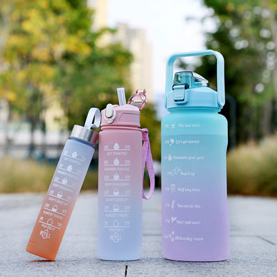 32 oz BPA Free Time Marker 3pcs Bottiglia di acqua di plastica ghiacciata per sport rosa