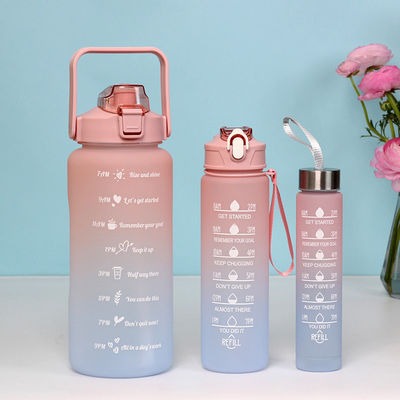 3pcs/set Sport portatile colorato in gradiente bottiglia d'acqua 2000ml 900ml 280ml con coperchio