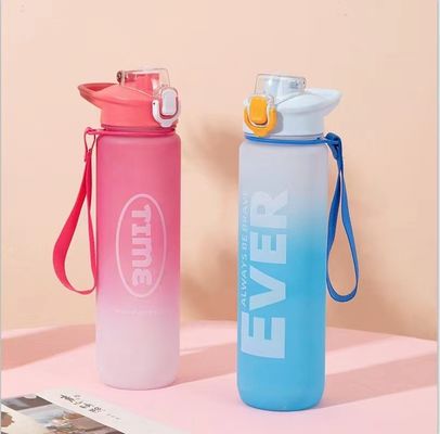 Gym Attività all'aperto 1L Bottiglia di plastica per bevande sportive con orario e senza isolamento