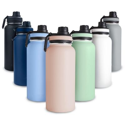 Tazza dritta 32 oz Acciaio inossidabile bottiglie d'acqua a vuoto con logo stampato e paglia