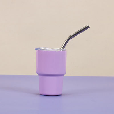 Partita pronta 2 oz di acciaio inossidabile a doppia parete insulato tazza di vetro sublimato con paglia e coperchio