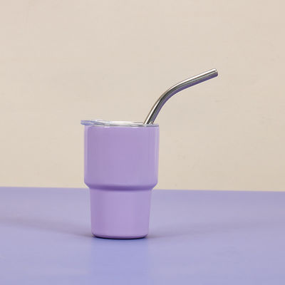 Colorata bottiglia d'acqua in acciaio inossidabile da 2 oz Mini Pocket Cup con paglia per la festa