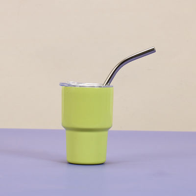 Colorata bottiglia d'acqua in acciaio inossidabile da 2 oz Mini Pocket Cup con paglia per la festa