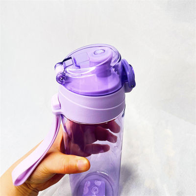 Tritan 600ml Bottiglia d'acqua viola Bottiglia di plastica per bevande sportive con maniglia per palestra