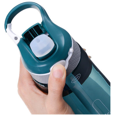 Bottiglia d'acqua per viaggi sportivi all'aperto da 750 ml con marcatore orario e silicone alimentare Tritan