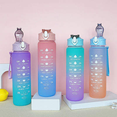 Bottiglia d'acqua di Tritano con marcatore del tempo 900Ml Bpa Colore Gradiente Libero Per Sport Esterni