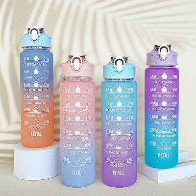 Bottiglia d'acqua di Tritano con marcatore del tempo 900Ml Bpa Colore Gradiente Libero Per Sport Esterni