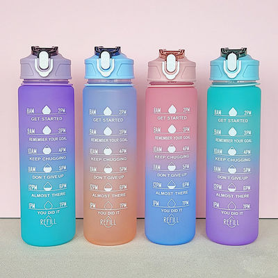 Bottiglia d'acqua di Tritano con marcatore del tempo 900Ml Bpa Colore Gradiente Libero Per Sport Esterni