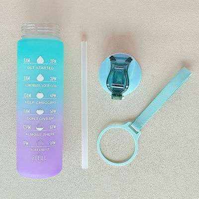 Bottiglia d'acqua di Tritano con marcatore del tempo 900Ml Bpa Colore Gradiente Libero Per Sport Esterni