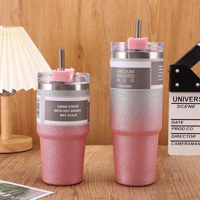 20OZ 30OZ Bottiglia d'acqua in acciaio inossidabile Disegno personalizzato Colorato Sport Straw Thermos