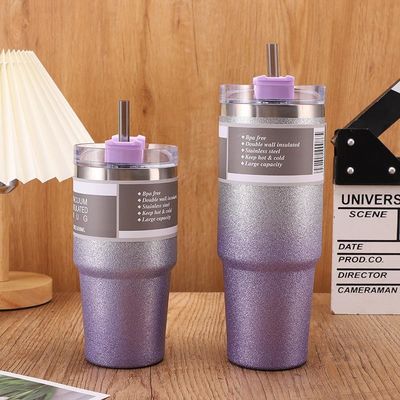 20OZ 30OZ Bottiglia d'acqua in acciaio inossidabile Disegno personalizzato Colorato Sport Straw Thermos