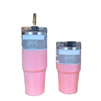 Disegno personalizzato 20OZ 30OZ Bottiglia d'acqua in acciaio inossidabile Colorato Isolamento da vuoto di paglia