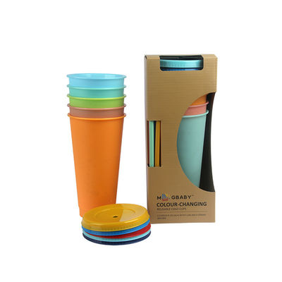 Stampa personalizzata senza BPA Acqua fredda Cambiatore di colore Tumbler con coperchio e paglia riforniti