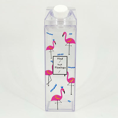Contemporaneo 17 oz 500 ml di plastica di qualità alimentare all' esterno Latte trasparente Quadratura Cartone Bottiglia d' acqua