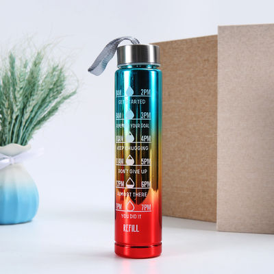Bottiglia d'acqua unisex motivazionale con paglia.