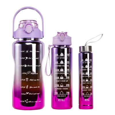 Set di bottiglie di plastica per l'acqua motivazionale con marcatore di tempo raggiungi i tuoi obiettivi di fitness