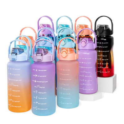 Set di bottiglie di plastica per l'acqua motivazionale con marcatore di tempo raggiungi i tuoi obiettivi di fitness