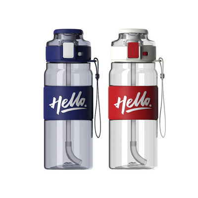 Bottiglie d'acqua di tipo paglia Custom Direct Drinking Eco Bottiglie di plastica vuote con maniglia
