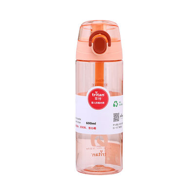 600 ml Tritano Bottiglia d'acqua trasparente Bottiglia di plastica per bevande sportive con maniglia