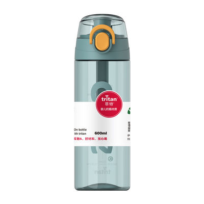 600 ml Tritano Bottiglia d'acqua trasparente Bottiglia di plastica per bevande sportive con maniglia