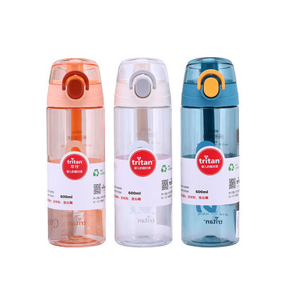 600 ml Tritano Bottiglia d'acqua trasparente Bottiglia di plastica per bevande sportive con maniglia