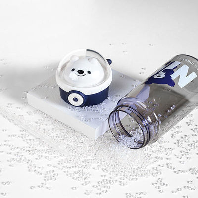 Portable Eco Friendly Bpa Free Clear Tritan Drinking Plastic Bear Water Bottle con paglia per bambini