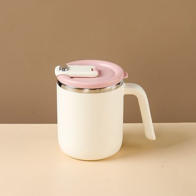 Tazza da caffè in acciaio inossidabile da 500 ml bocca larga Disegno personalizzato Portatile con maniglia e coperchio